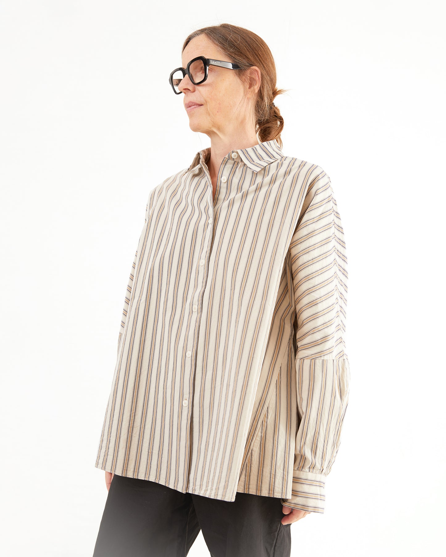 Casey Casey Women's Waga Paper Cot Stripe Shirt in As Is No3