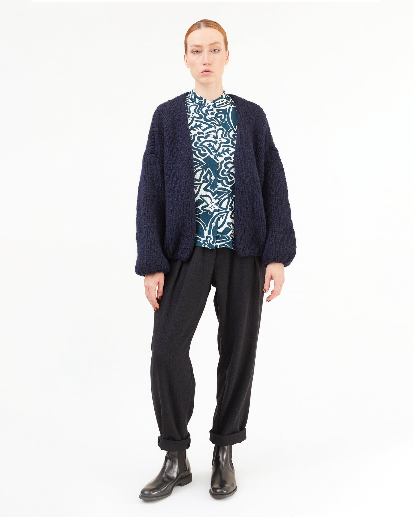Casey Casey Women's Short Cardigan in Night/Navy
