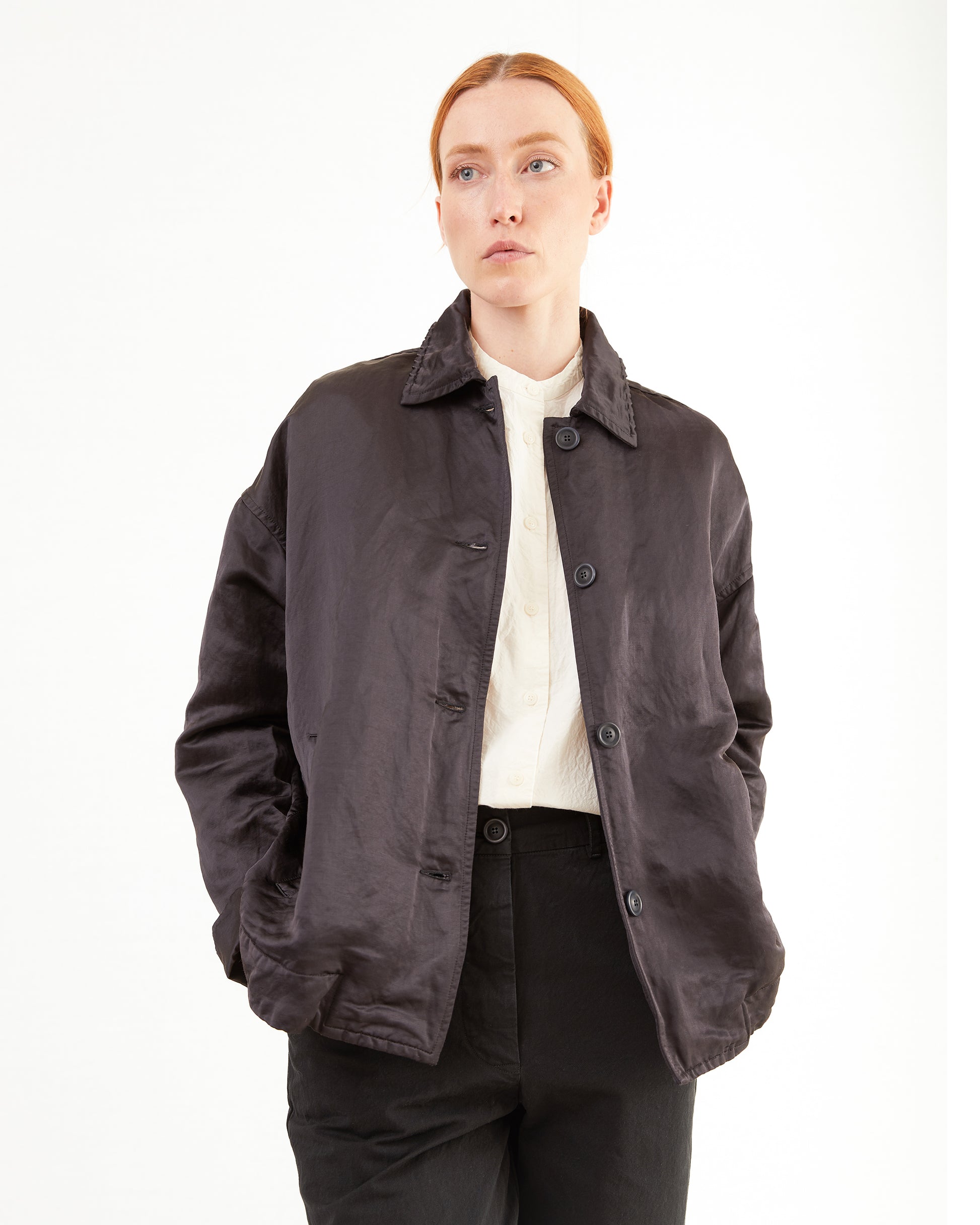 Casey Casey Women's Juliette Jacket Satin in Night