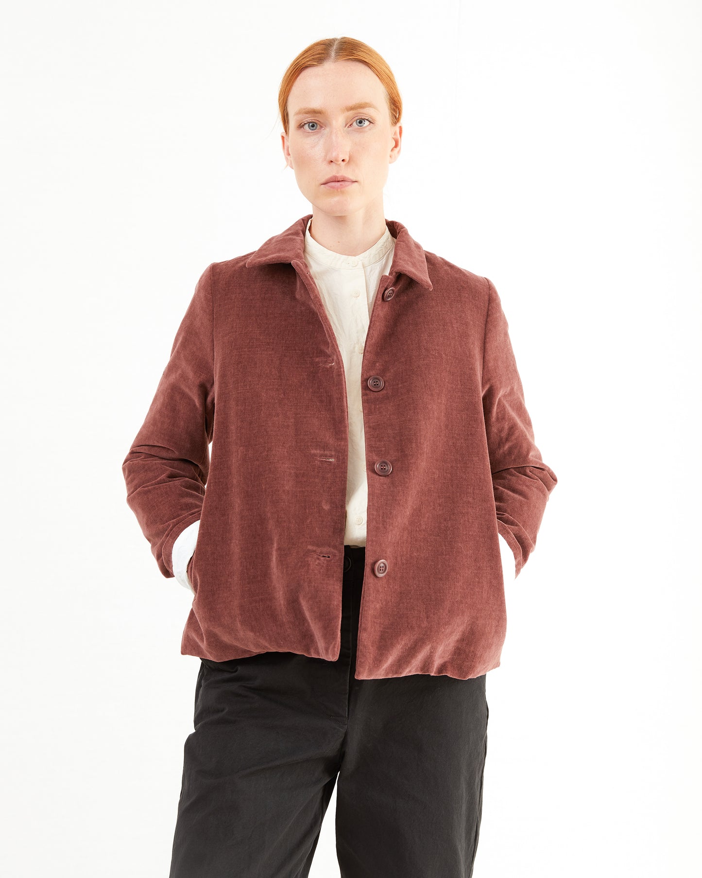 Casey Casey Women's PWET L Velvet Jacket in Prune