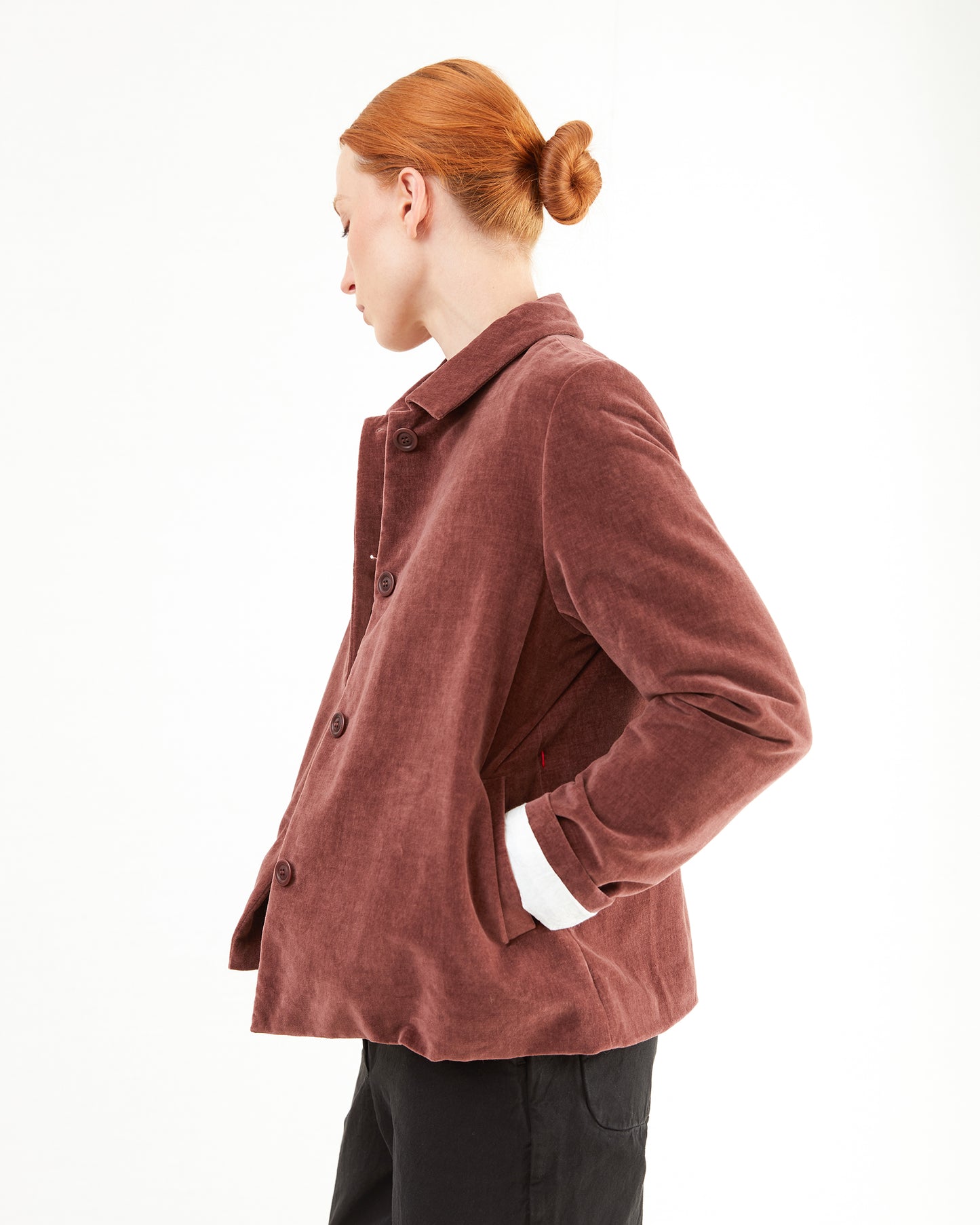 Casey Casey Women's PWET L Velvet Jacket in Prune