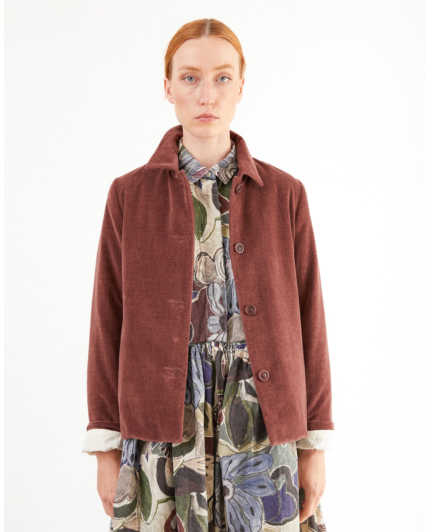 Casey Casey Women's PWET L Velvet Jacket in Prune