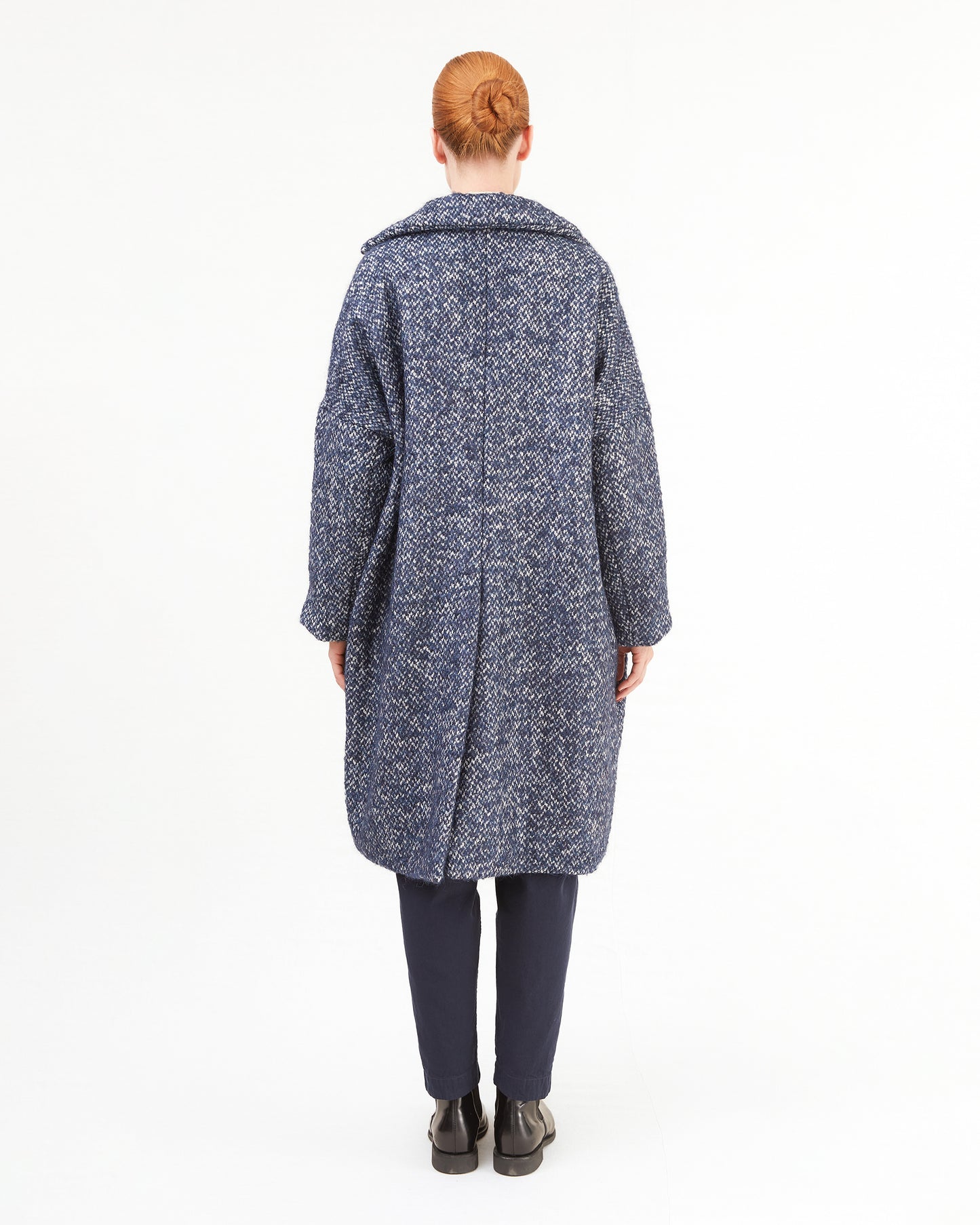Casey Casey Women's Big Blobby Coat in Navy Tweed