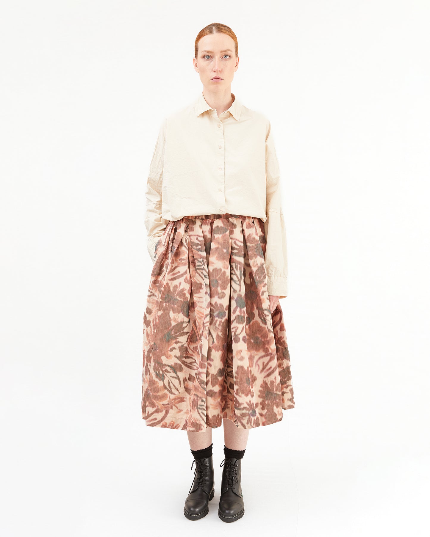 Casey Casey Women's Double Rideaux Skirt in Reds