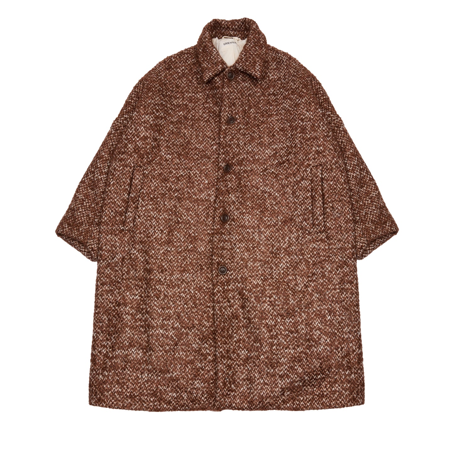 Casey Casey Men's Big Blobby Tweed Coat in Brown
