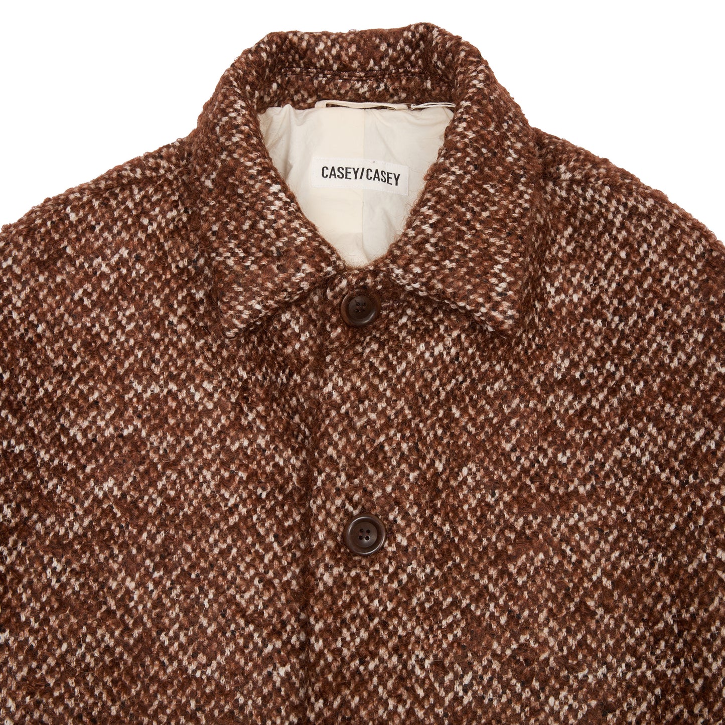 Casey Casey Men's Big Blobby Tweed Coat in Brown