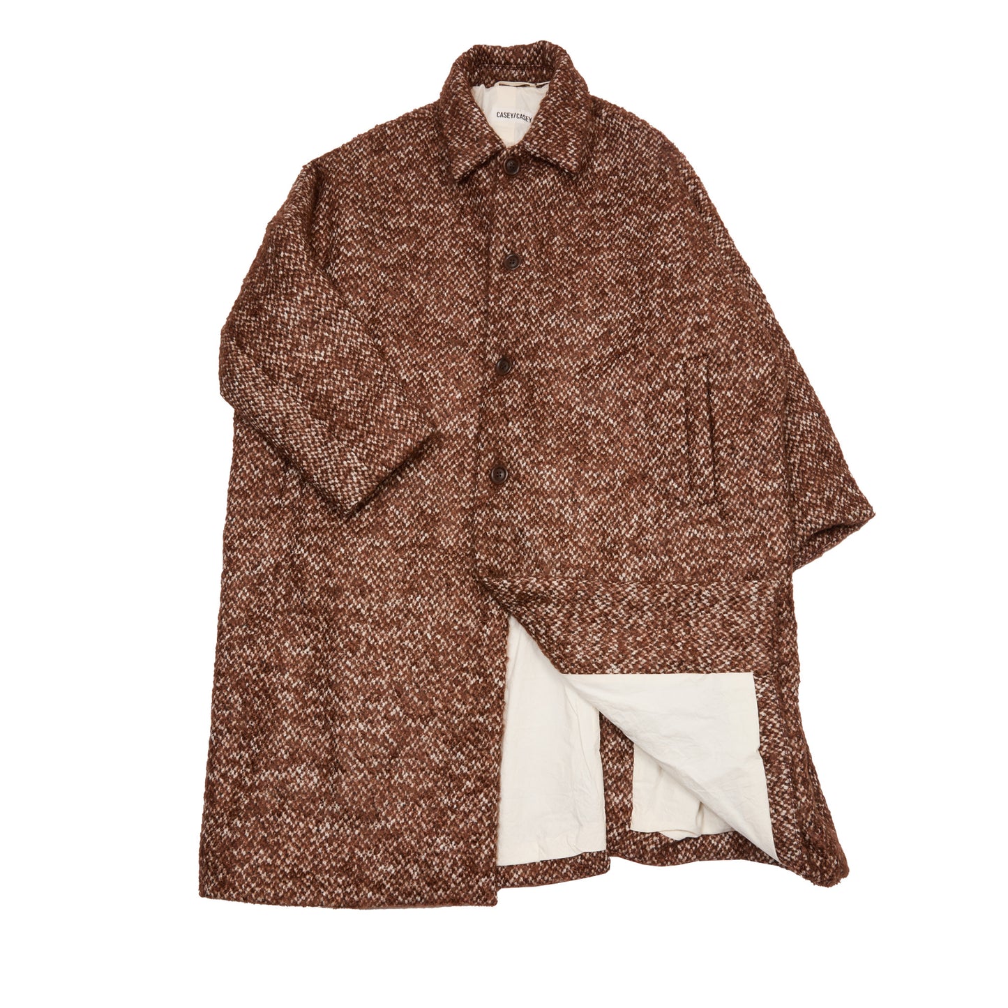 Casey Casey Men's Big Blobby Tweed Coat in Brown
