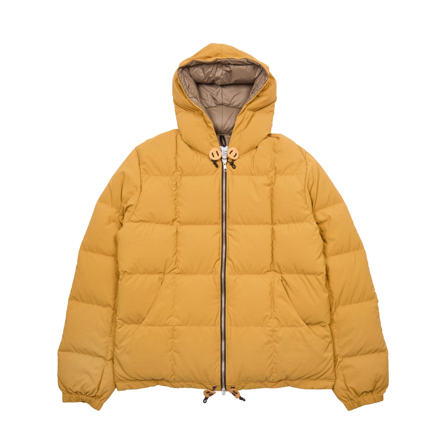 Crescent Down Works Nylon Hooded Sweatshirt in Mustard-Wood