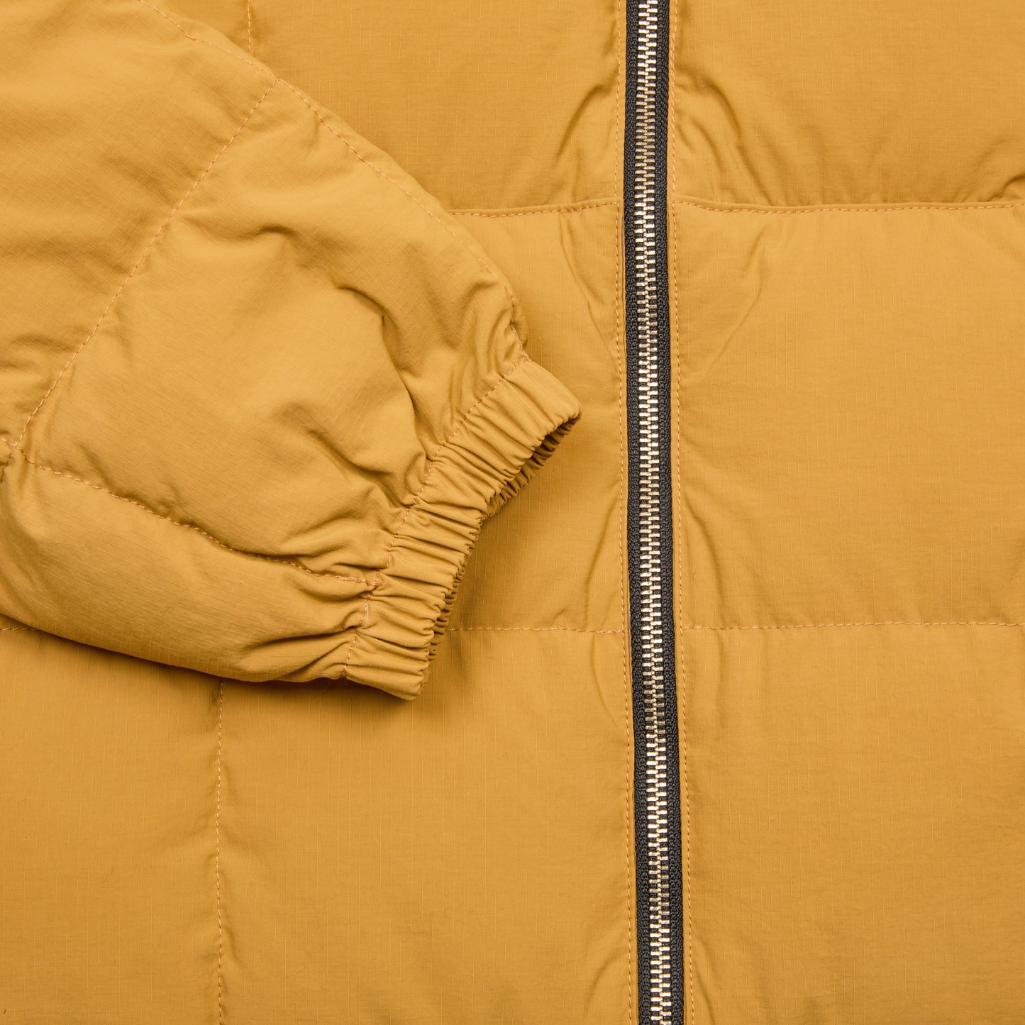 Crescent Down Works Nylon Hooded Sweatshirt in Mustard-Wood