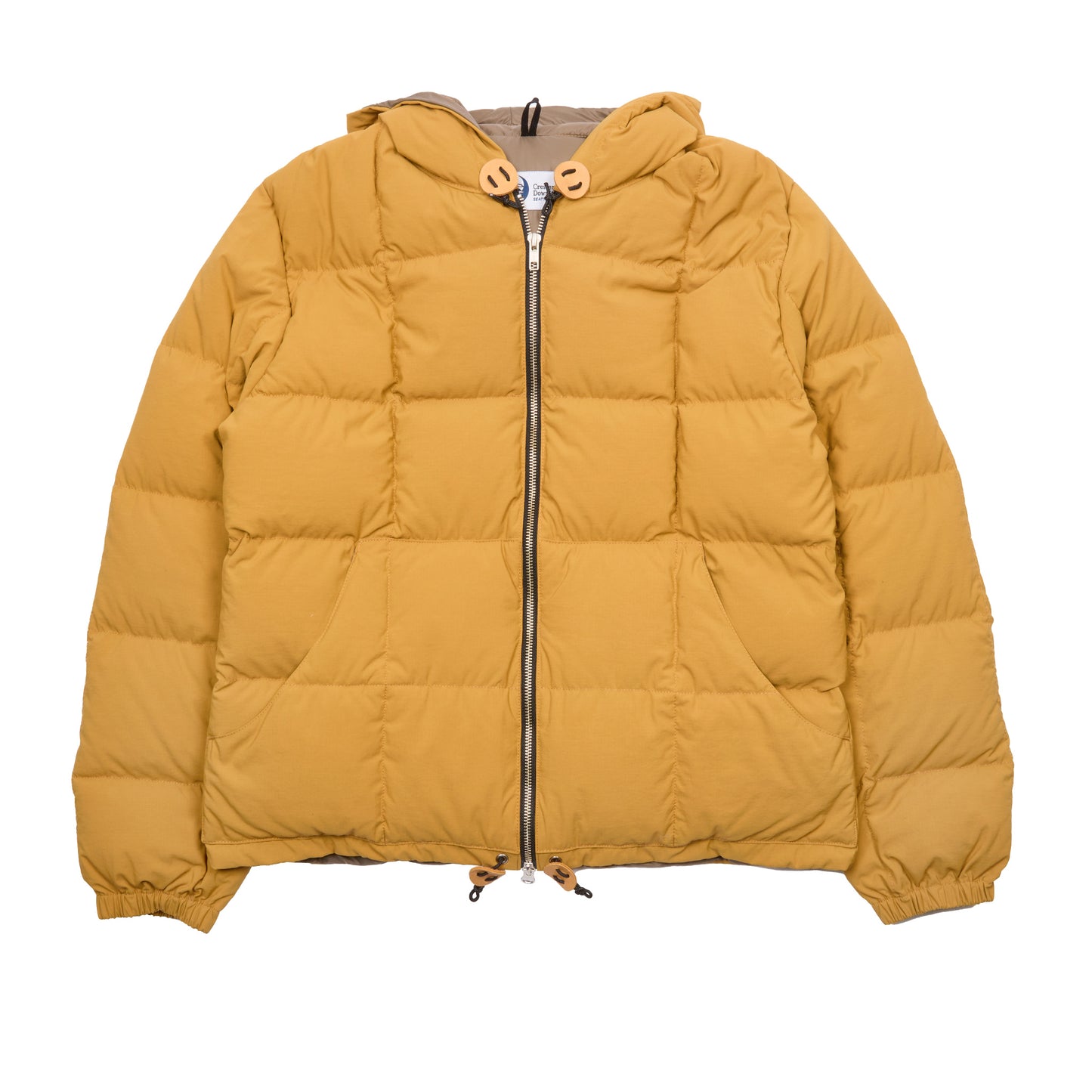 Crescent Down Works Nylon Hooded Sweatshirt in Mustard-Wood