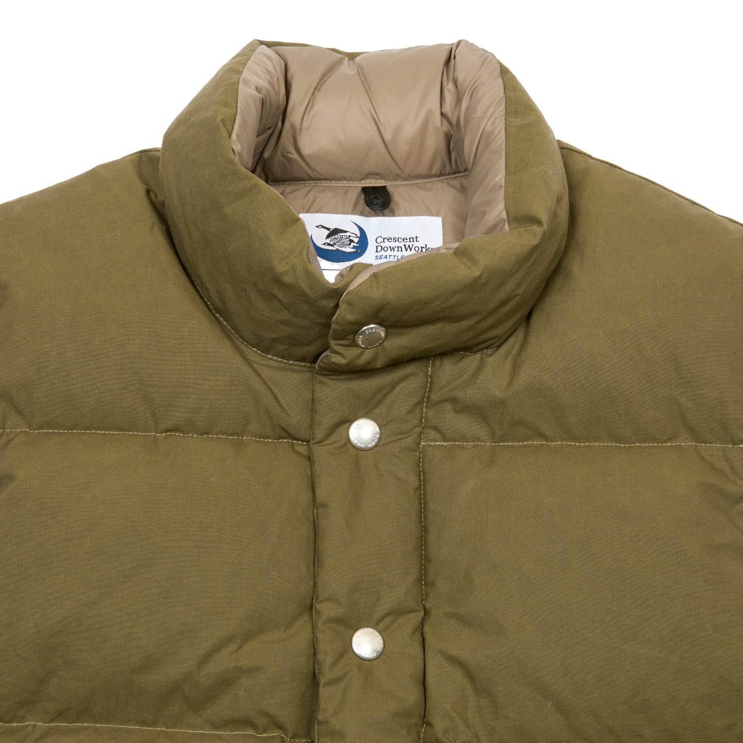 Crescent Down Works Wax Italian Vest in Douglas Green-Wood