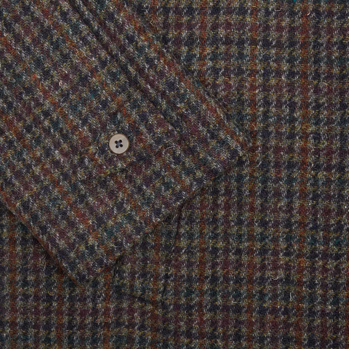 De Bonne Facture Harris Tweed Camargue Coat in Navy Houndstooth