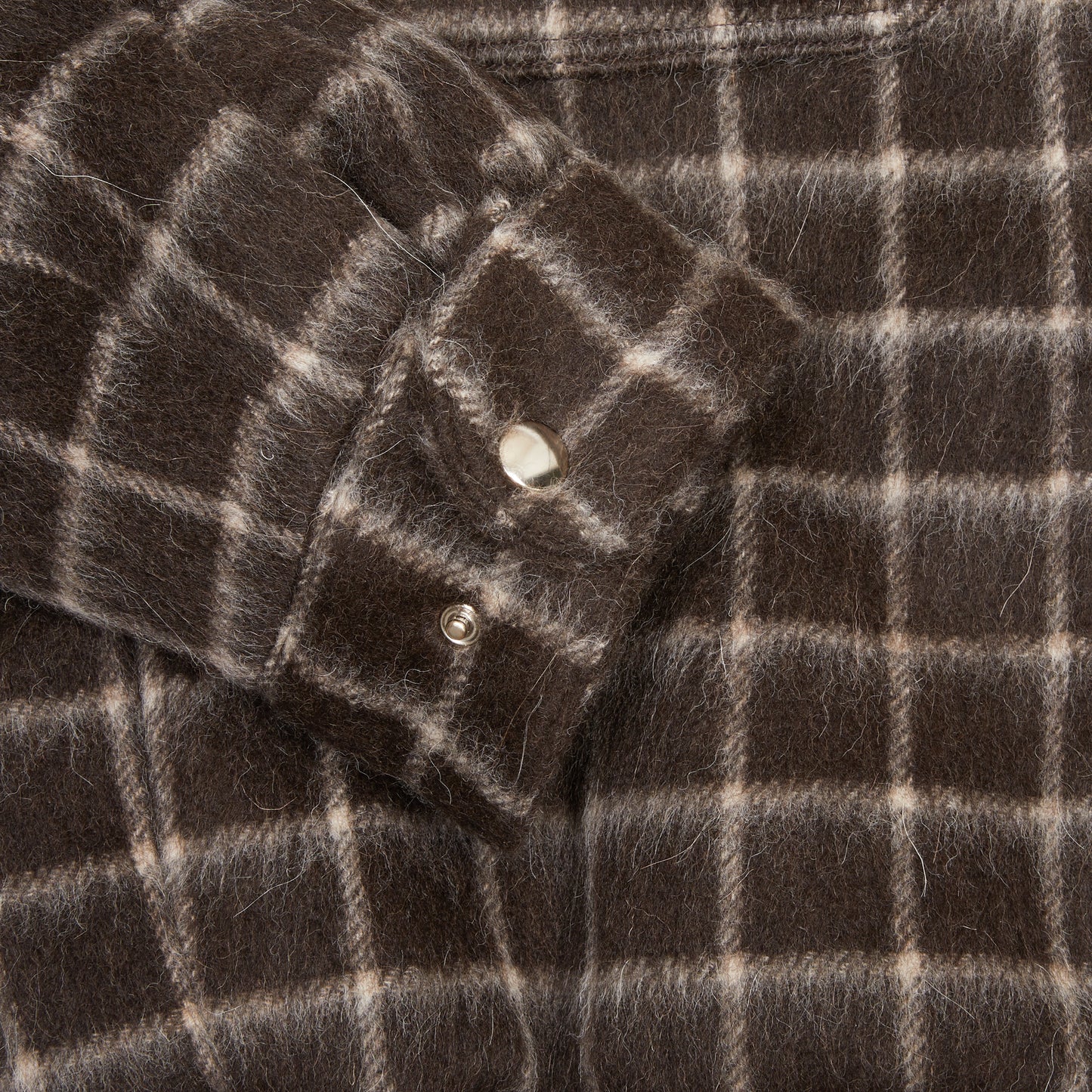 De Bonne Facture Baby Llama Student Jacket in Brown Windowpane Check