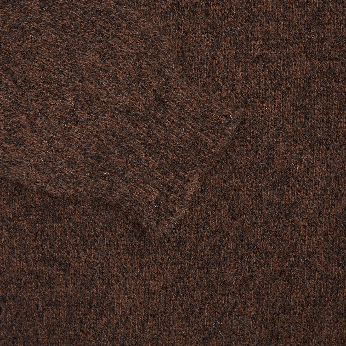 De Bonne Facture Wool Polo Shirt in Heathered Bark Brown