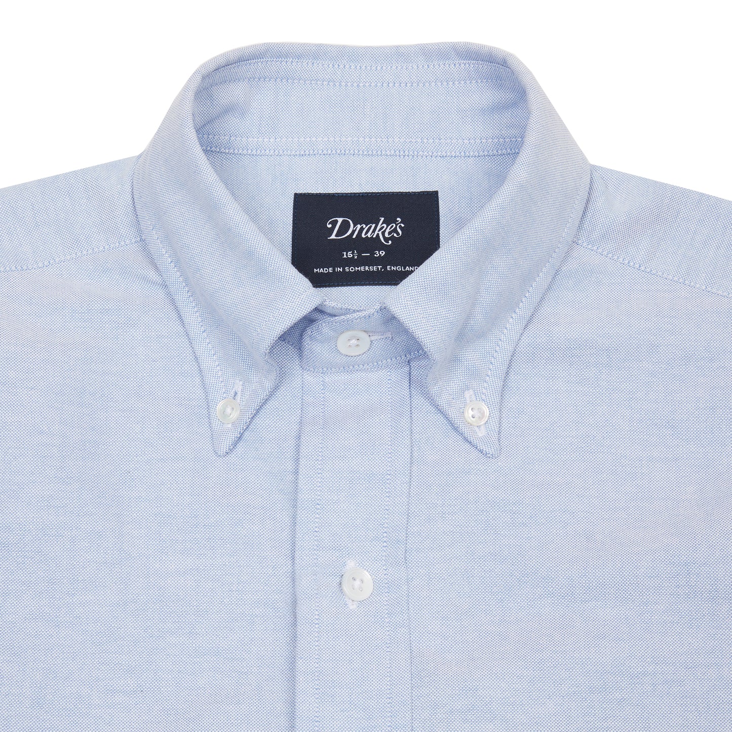 Drake's Button Down Oxford Shirt in Ice Blue