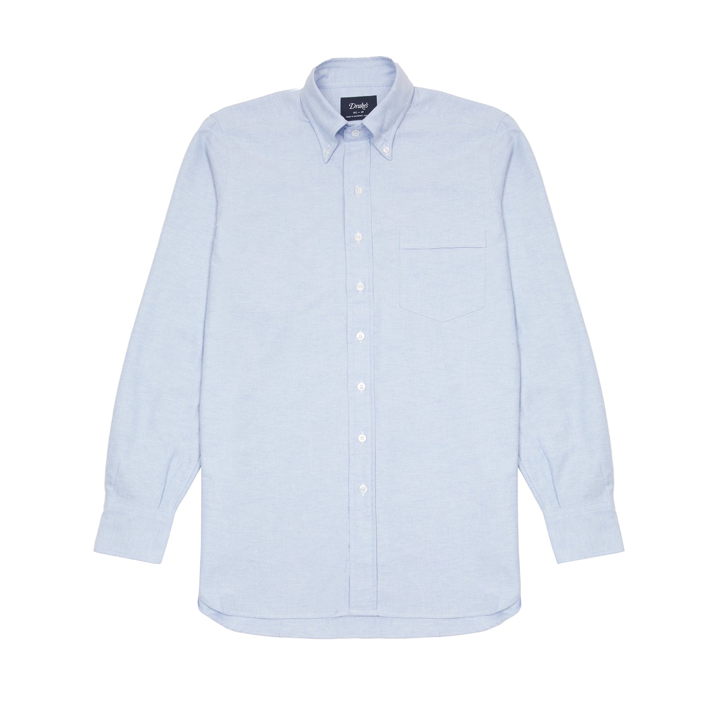 Drake's Button Down Oxford Shirt in Ice Blue