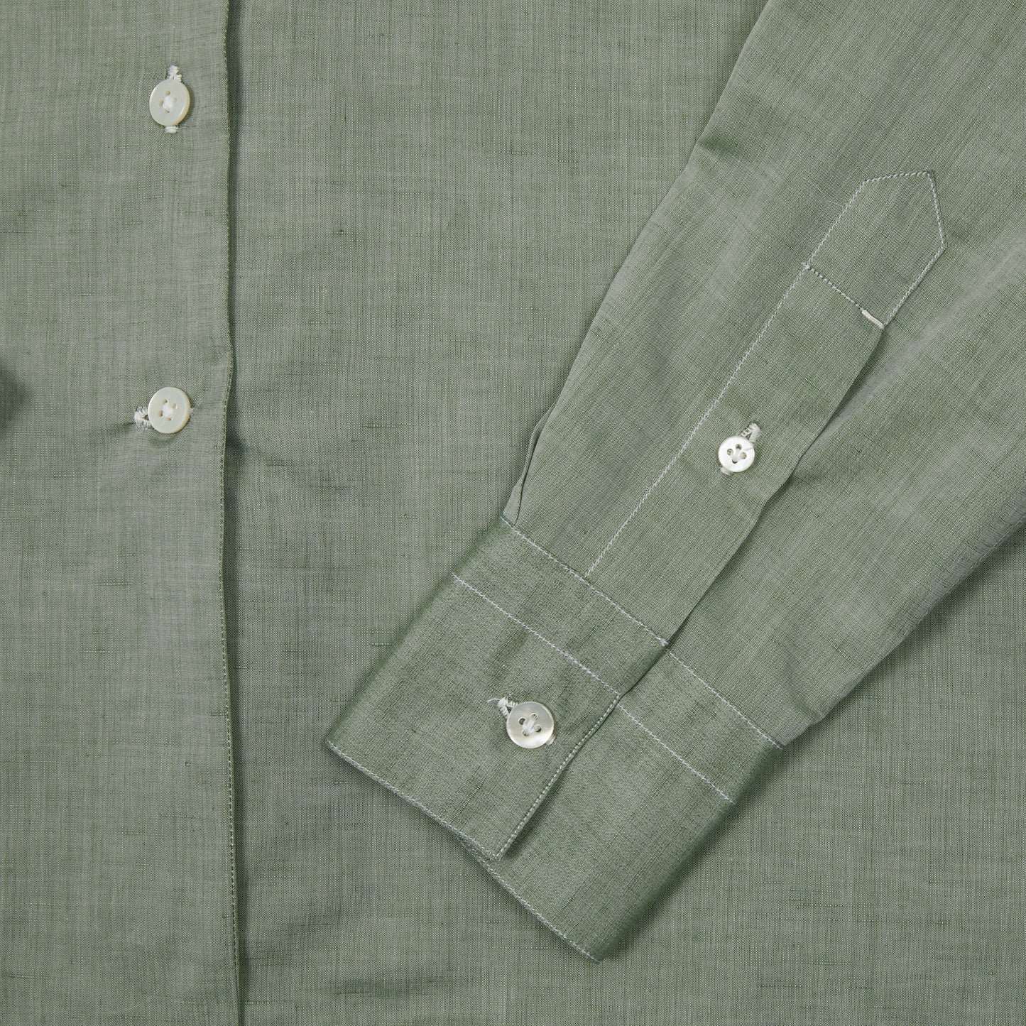 Finamore Women's Antonia Cotton / Linen Shirt in Green