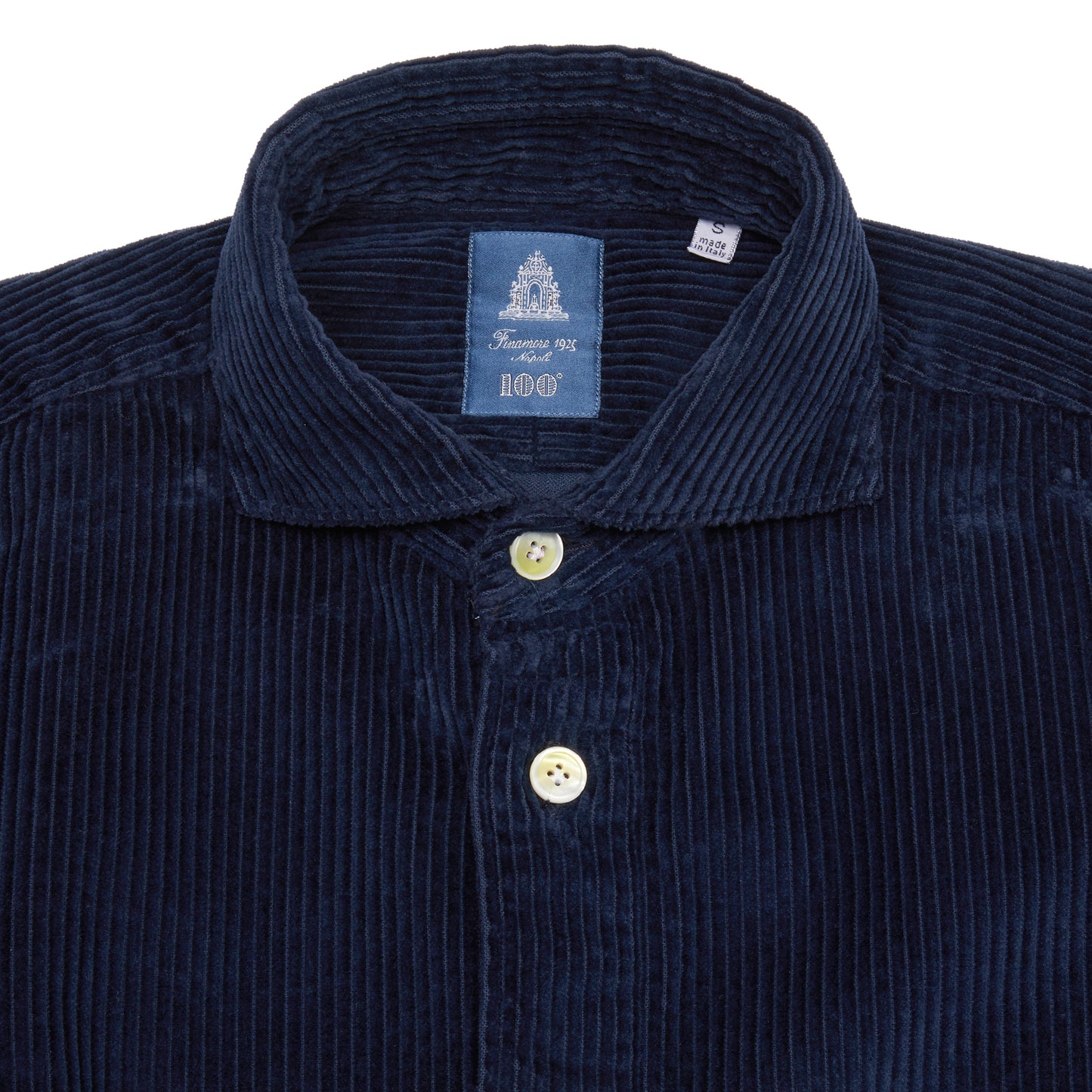 Finamore Salina Corduroy Shirt in Navy
