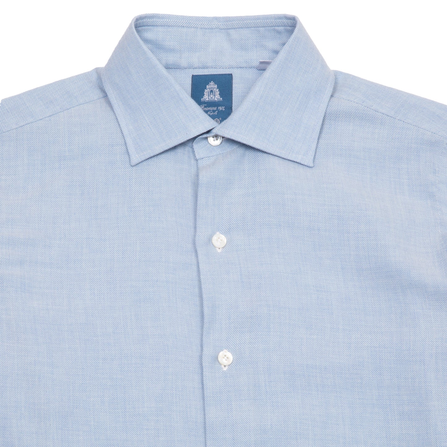 Finamore Napoli Luigi Cotton/Cashmere Shirt in Light Blue