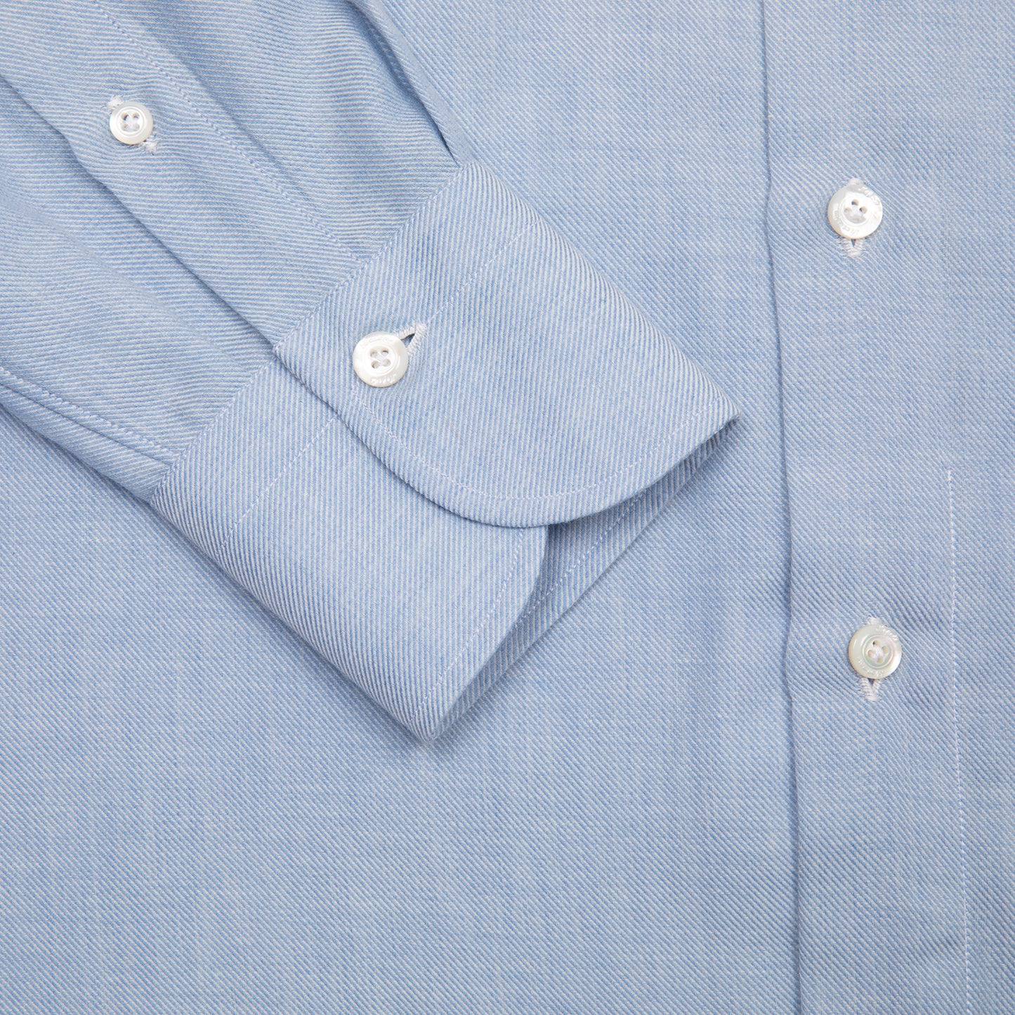 Finamore Napoli Luigi Cotton/Cashmere Shirt in Light Blue
