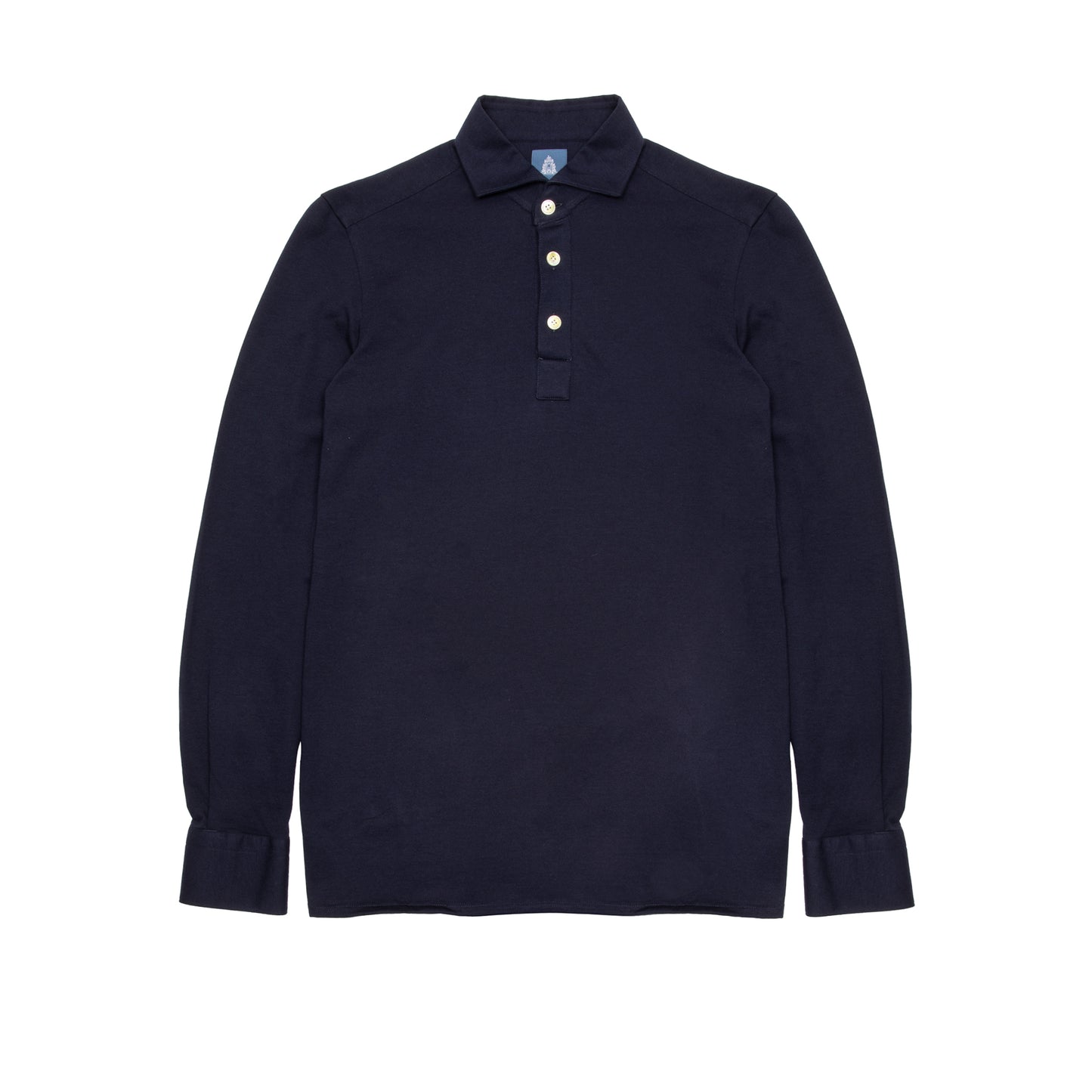 Finamore Orlando Cotton/Cashmere Polo Shirt in Navy