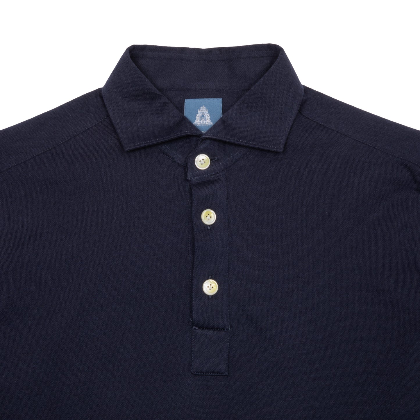 Finamore Orlando Cotton/Cashmere Polo Shirt in Navy
