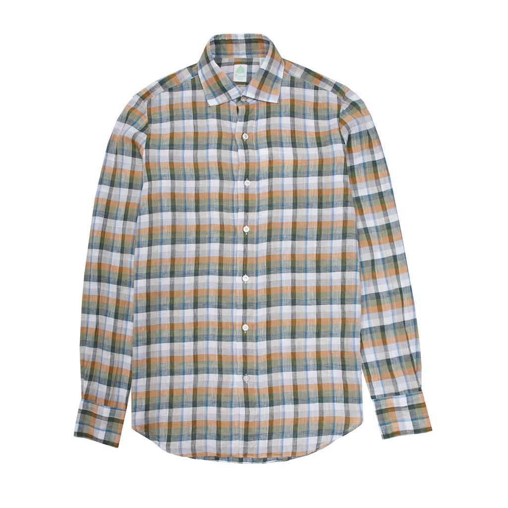 Finamore Tokyo Luigi Linen Shirt in Green Plaid – Dick's