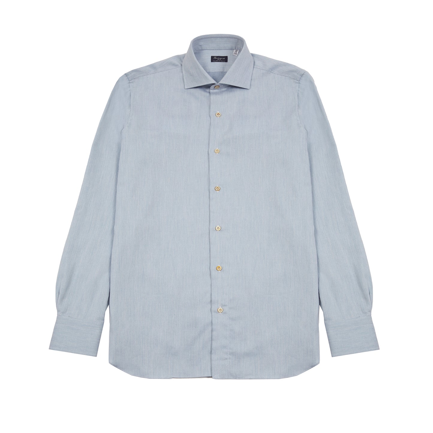 Finamore Napoli Cotton/Cashmere Shirt in Light Blue
