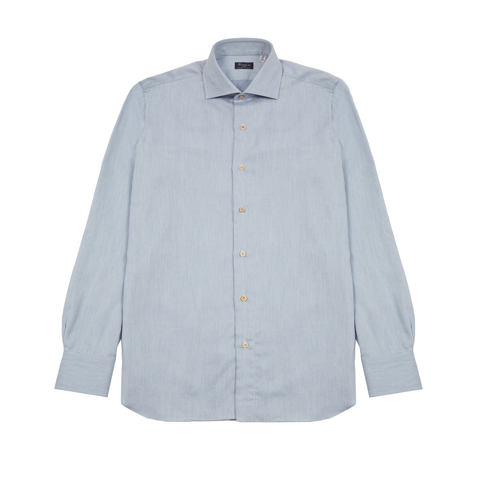 Finamore Napoli Cotton/Cashmere Shirt in Light Blue