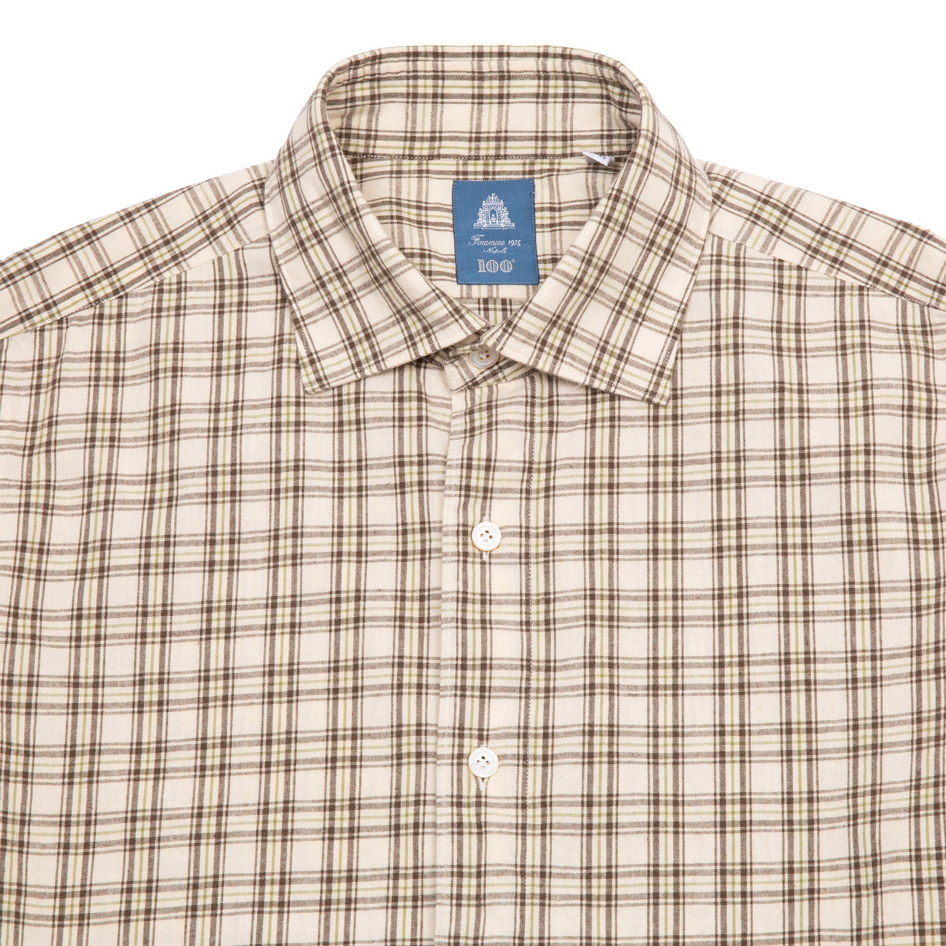 Finamore Tokyo Luigi Check Shirt in Brown