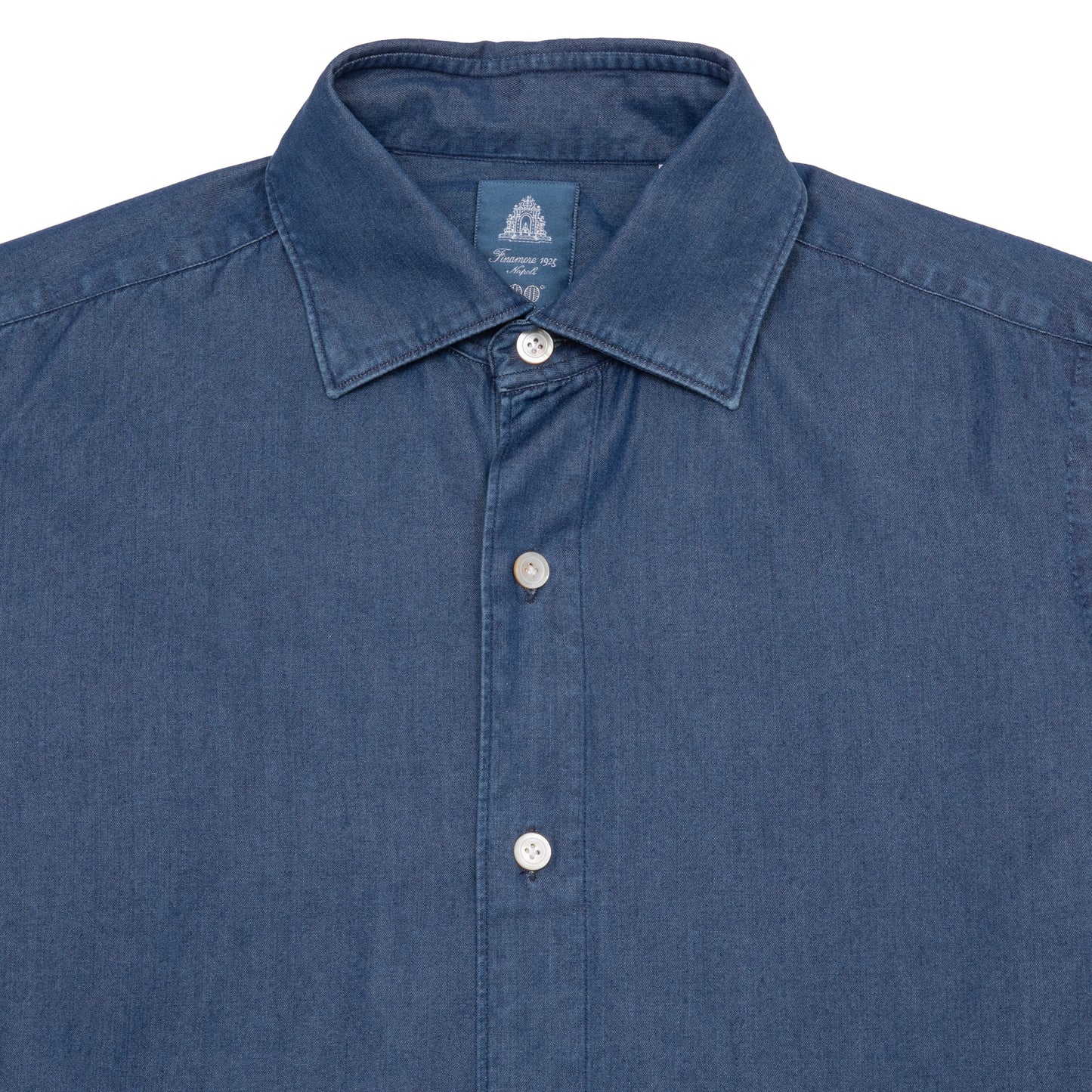 Finamore Tokyo Luigi Denim Shirt in Blue
