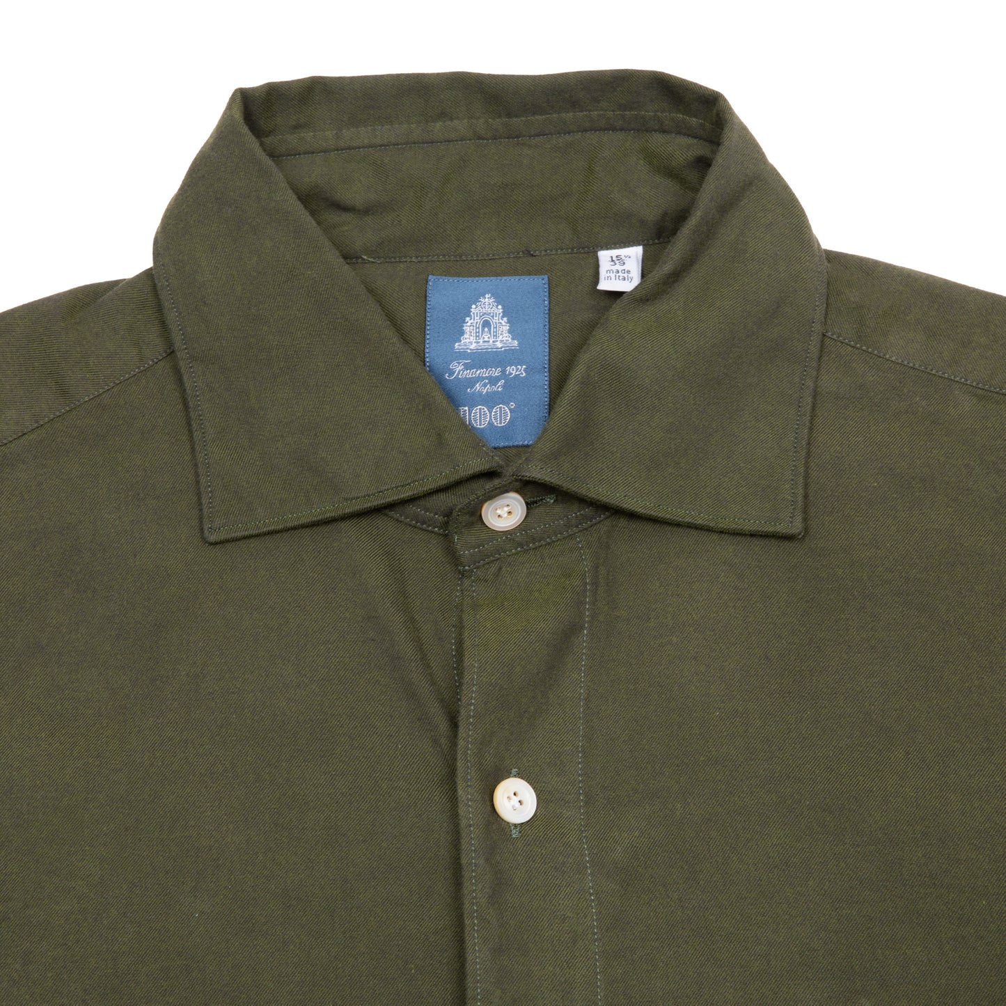 Finamore Tokyo Luigi Shirt in Olive Green