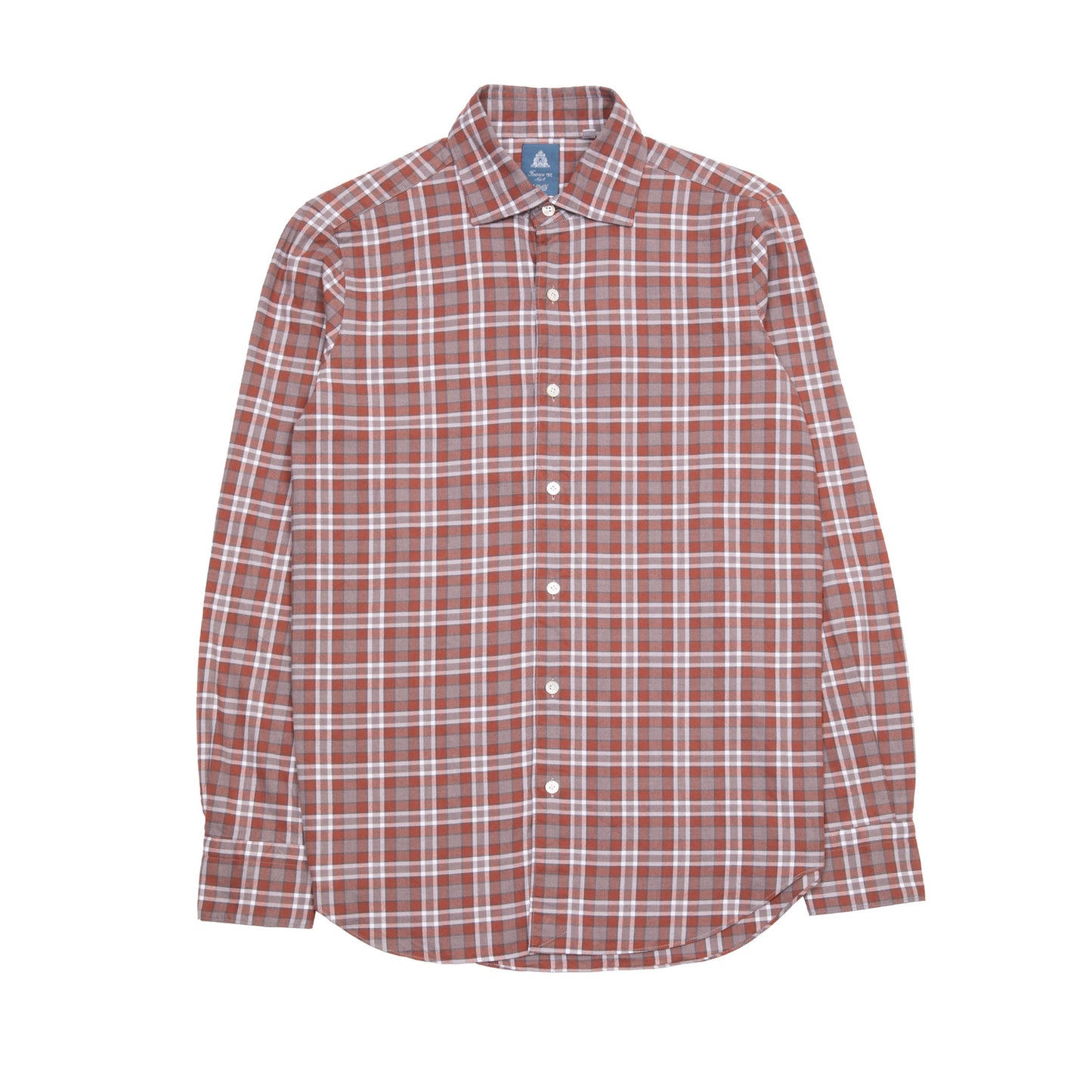 Finamore Tokyo Luigi Check Shirt in Rust