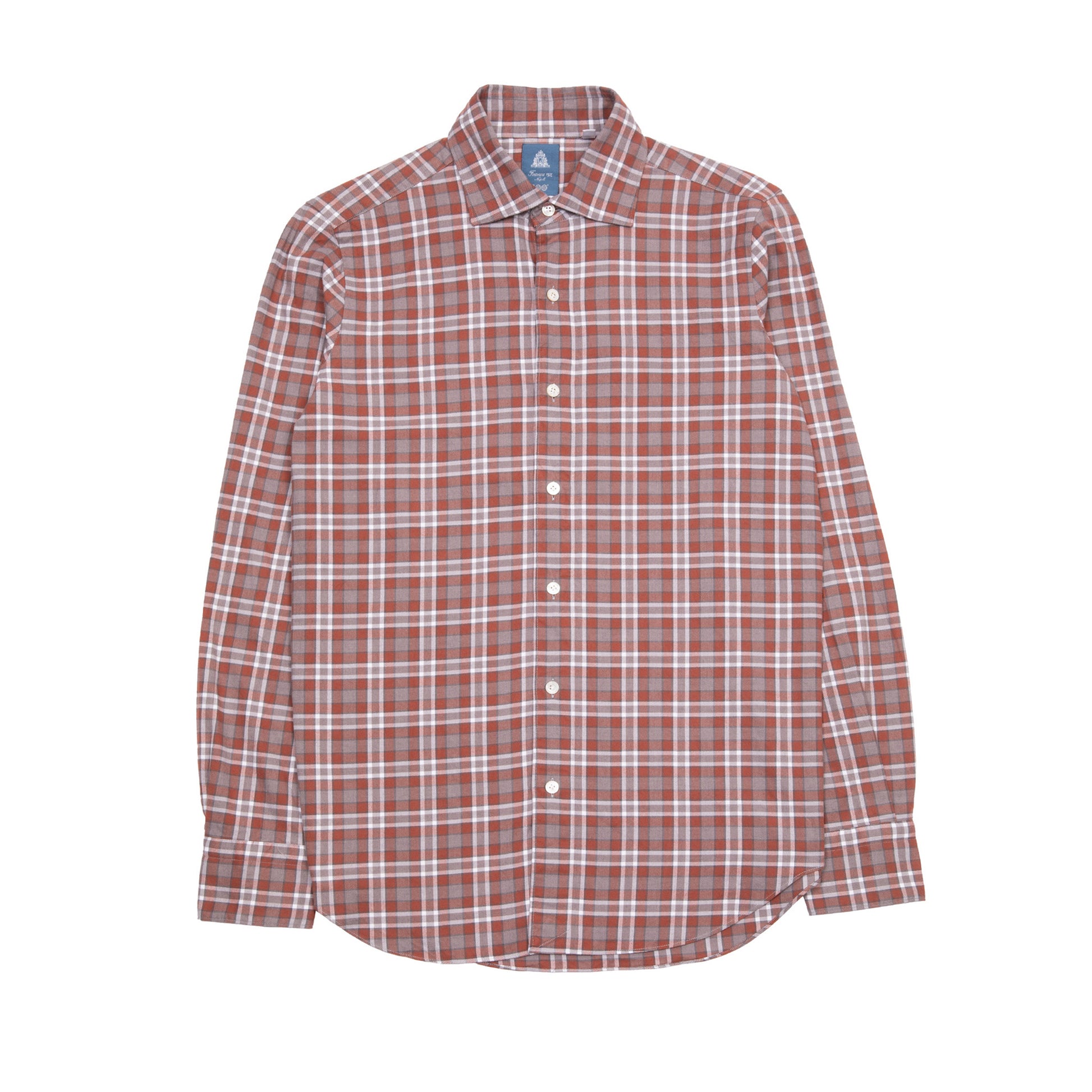 Finamore Tokyo Luigi Check Shirt in Rust