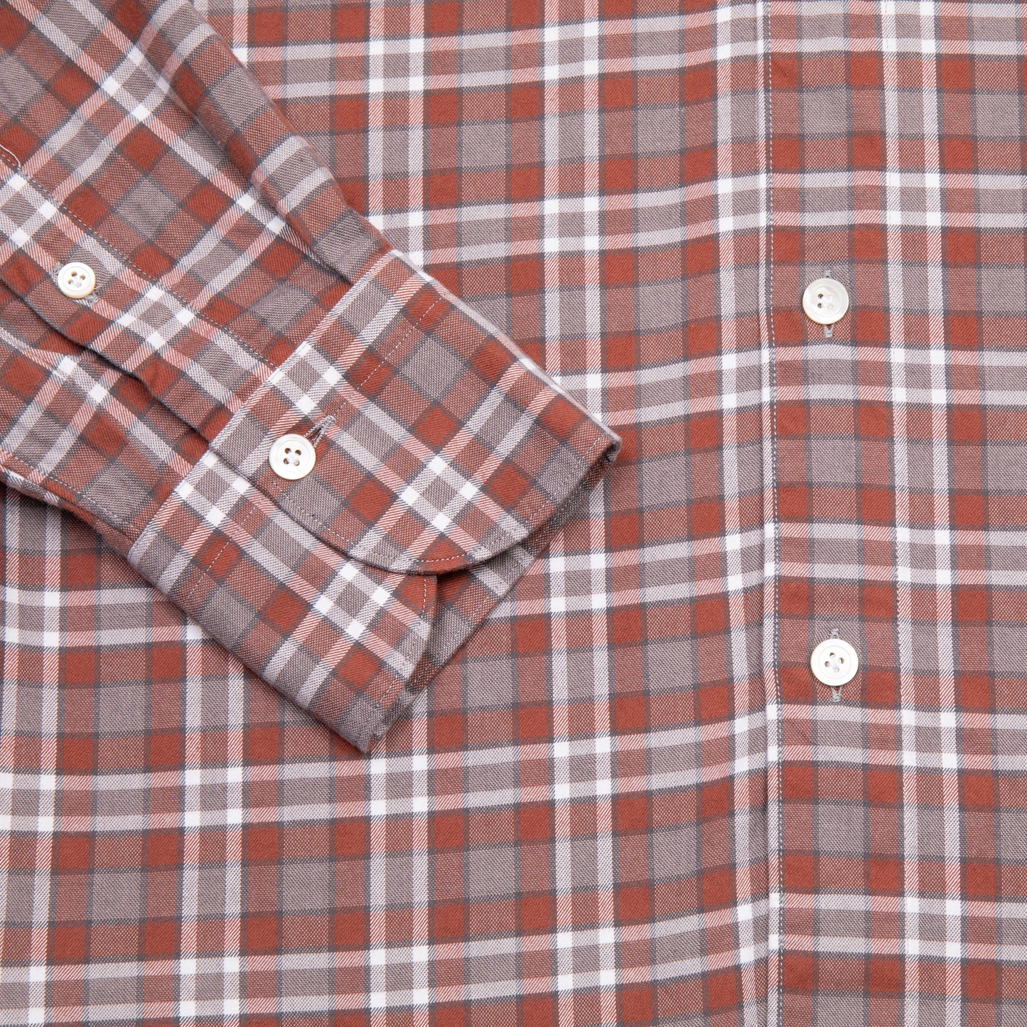 Finamore Tokyo Luigi Check Shirt in Rust