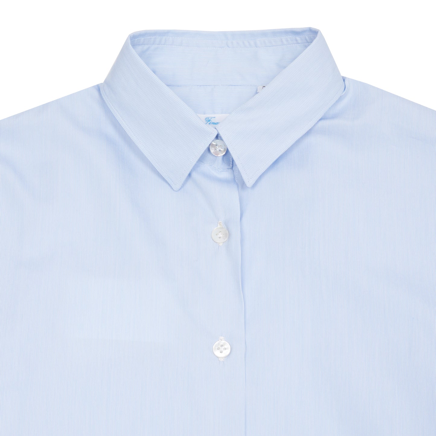 Finamore Women's Liv Shirt in Light Blue Stipe 2