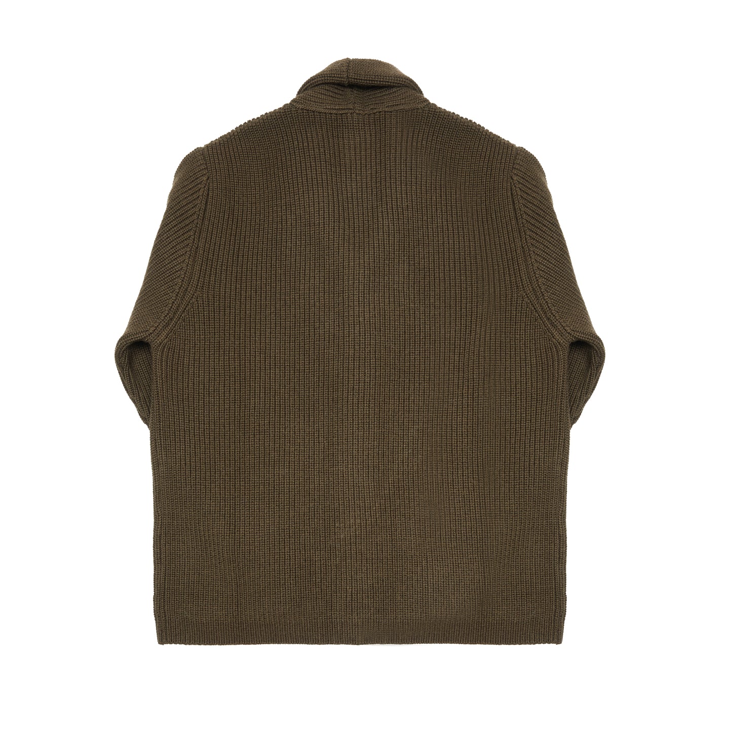 GRP Merino Wool Shawl Collar Cardigan in Green