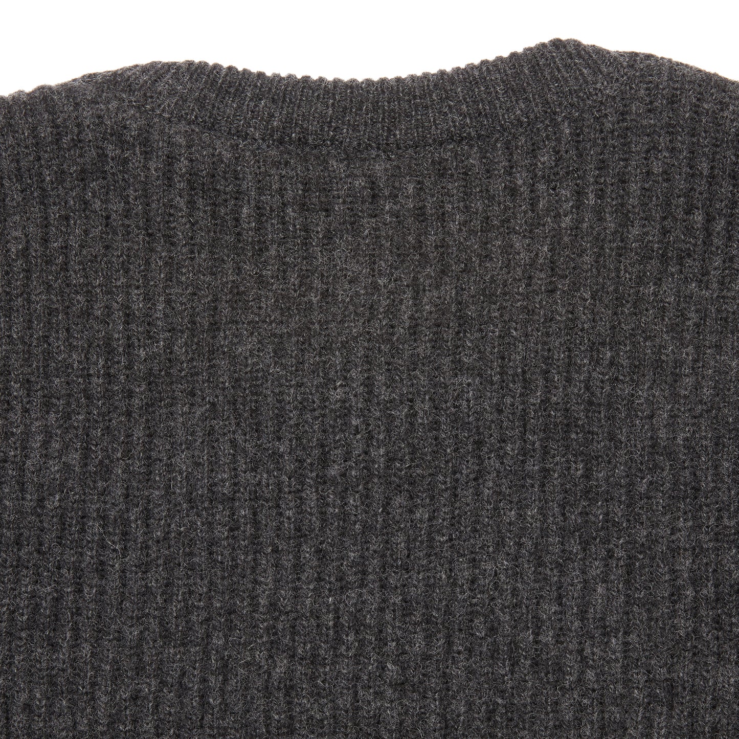 GRP Cashmere/Merino Crewneck Ribbed Jumper in Charcoal