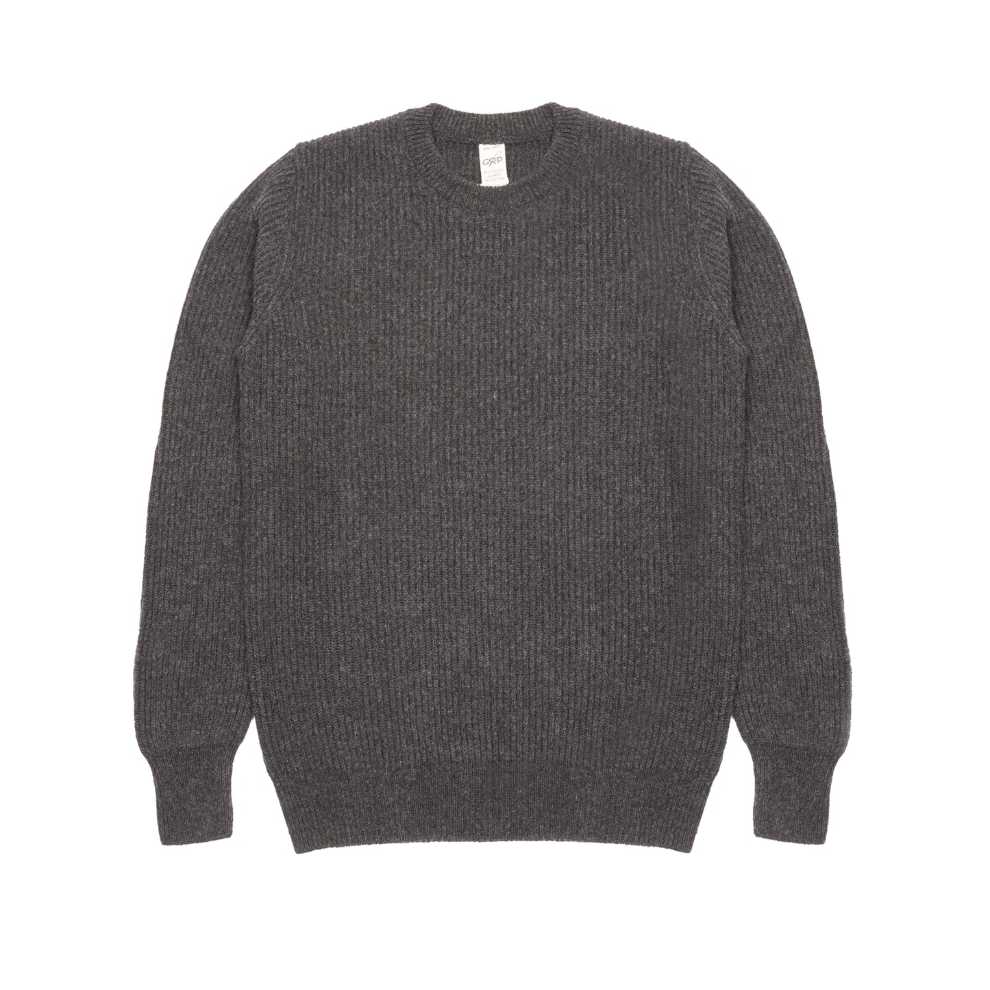 GRP Cashmere/Merino Crewneck Ribbed Jumper in Charcoal