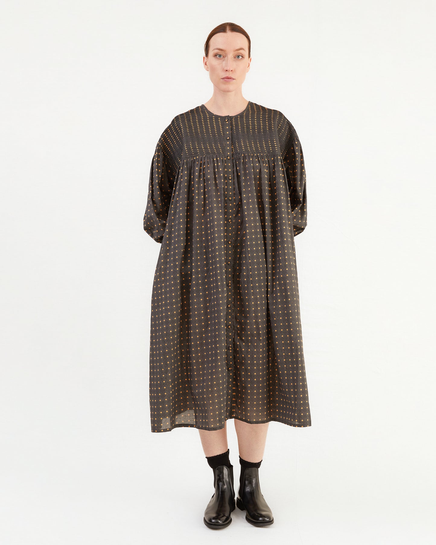 Maison De Soil Mini Pintuck Dress in Flower Print