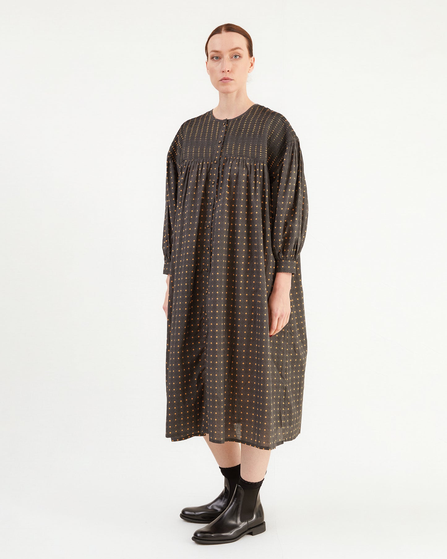 Maison De Soil Mini Pintuck Dress in Flower Print