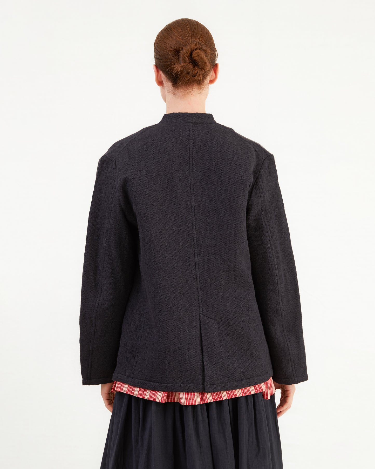 Maison De Soil Cotton/Wool Herringbone Jacket in Navy