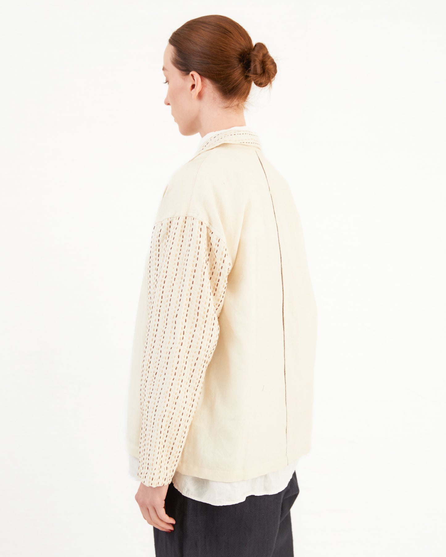 Guptiha Women's Cotton/Wool Shirt in Light Beige