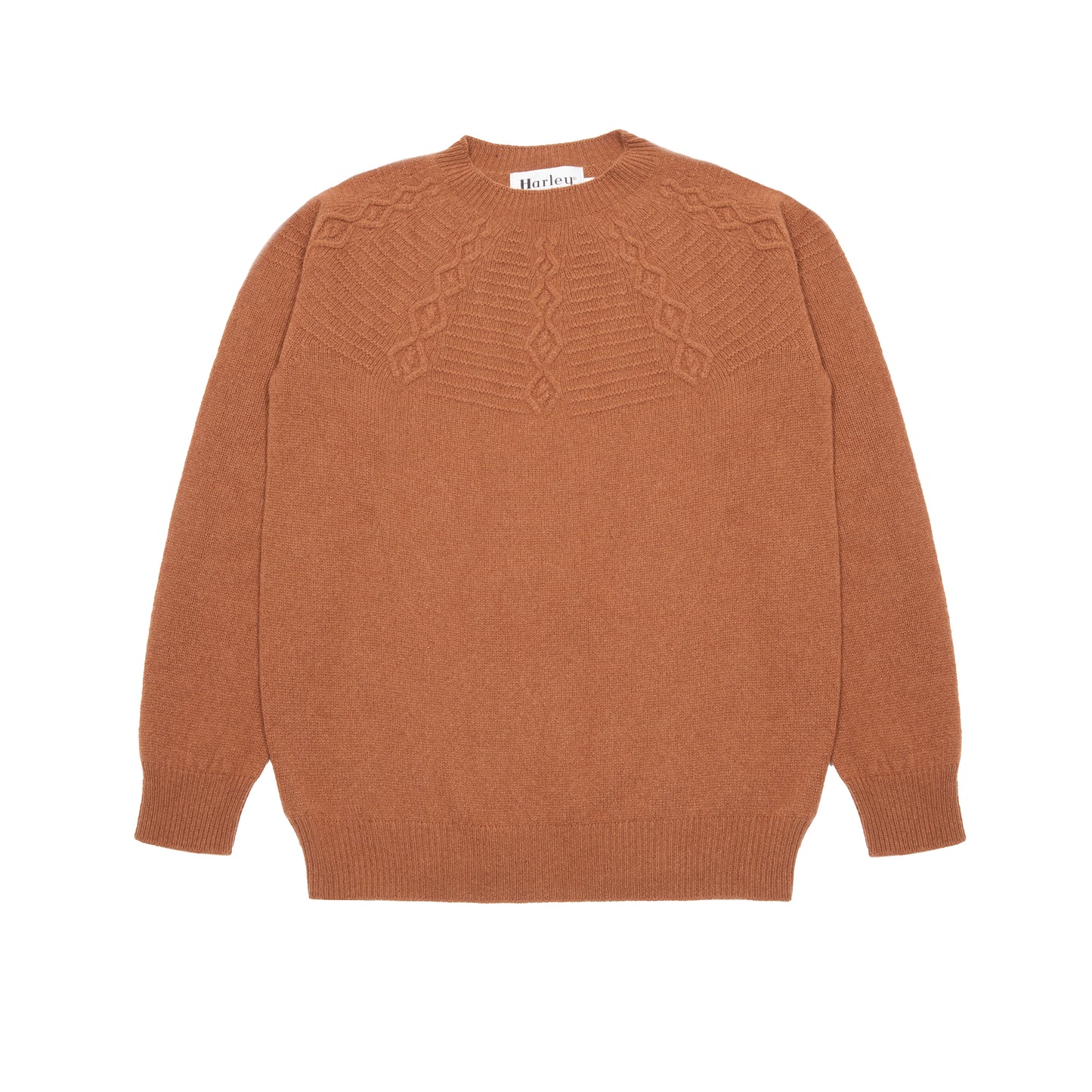 Harley Women's Lambswool Twist Yoke Jumper in Caramel