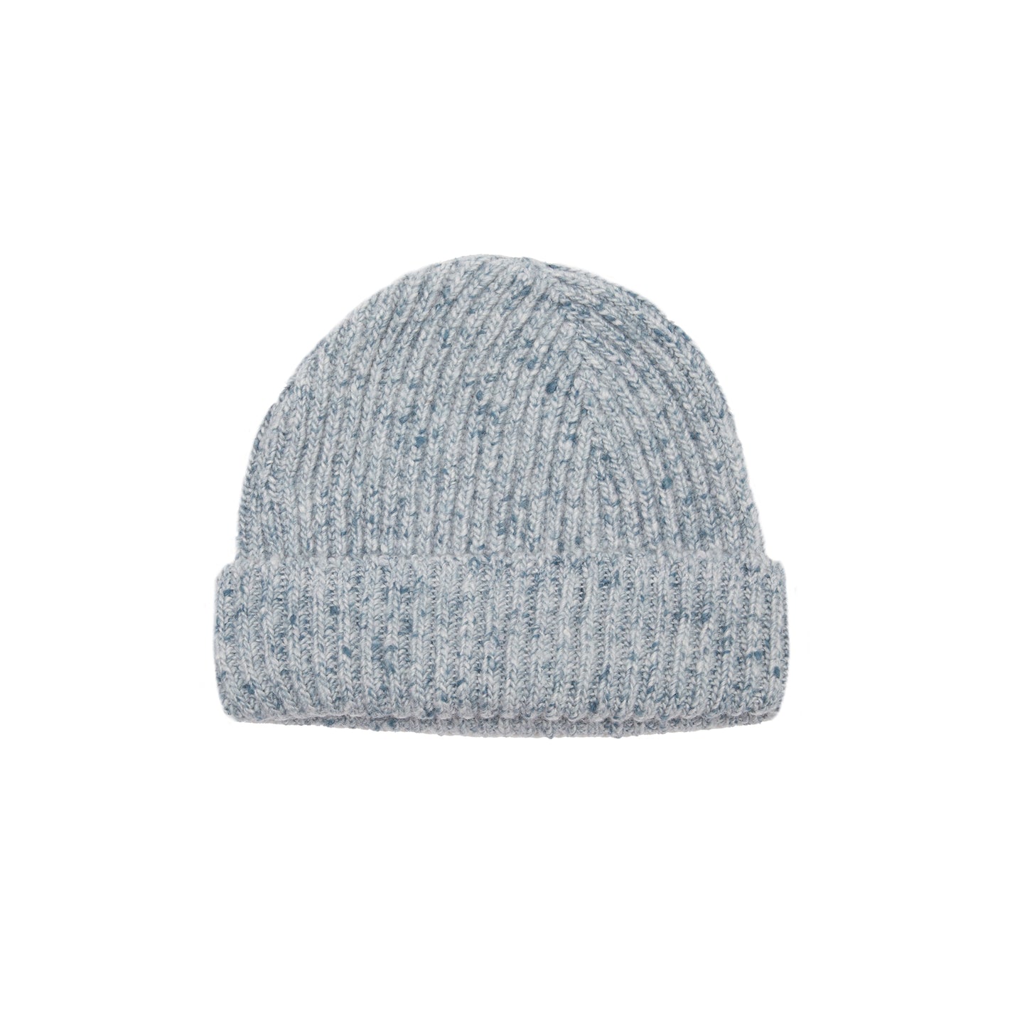 Inis Meáin Aran Rib Cashmere Hat in Blue Marl
