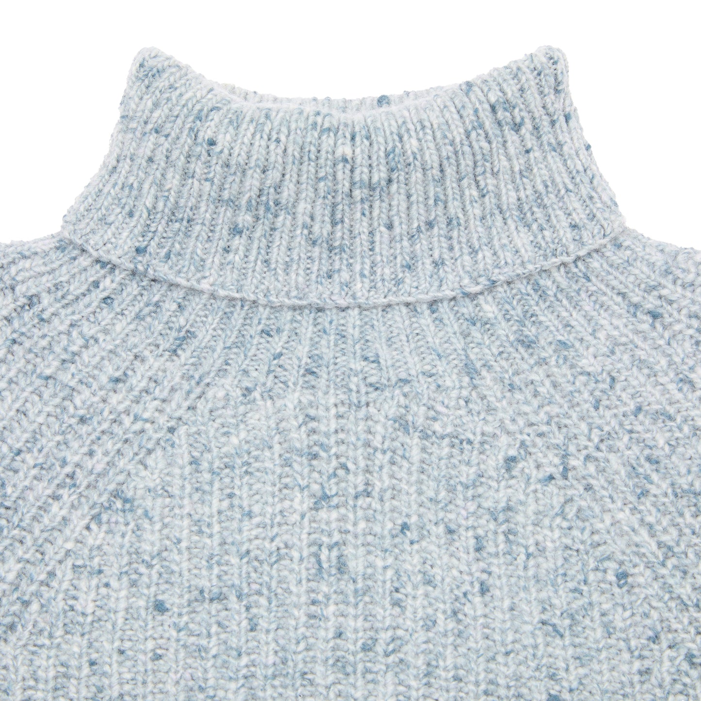 Inis Meáin Cashmere Boatbuilder Turtleneck in Blue Marl