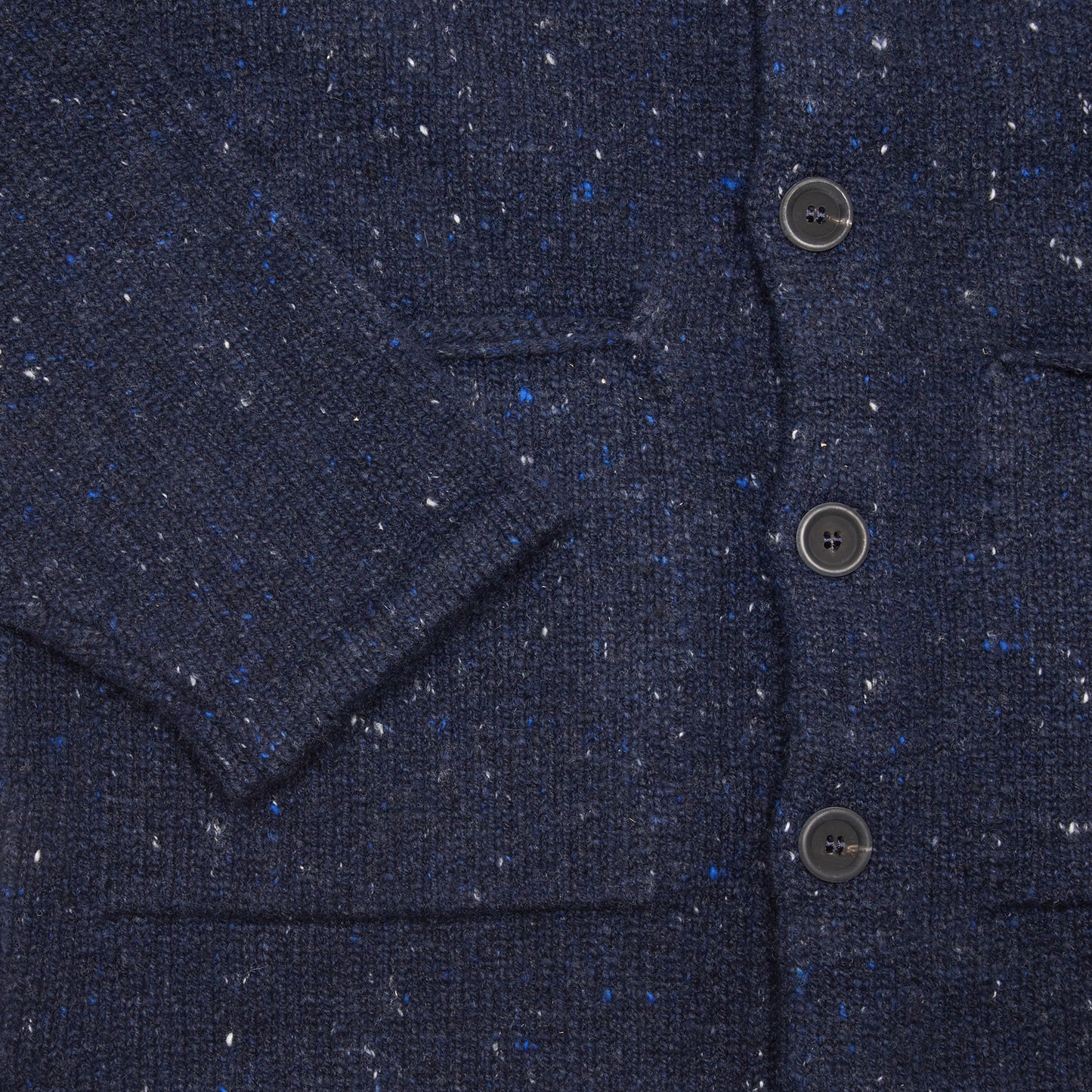 Inis Meáin Cashmere/Merino Carpenter Jacket in Navy Fleck