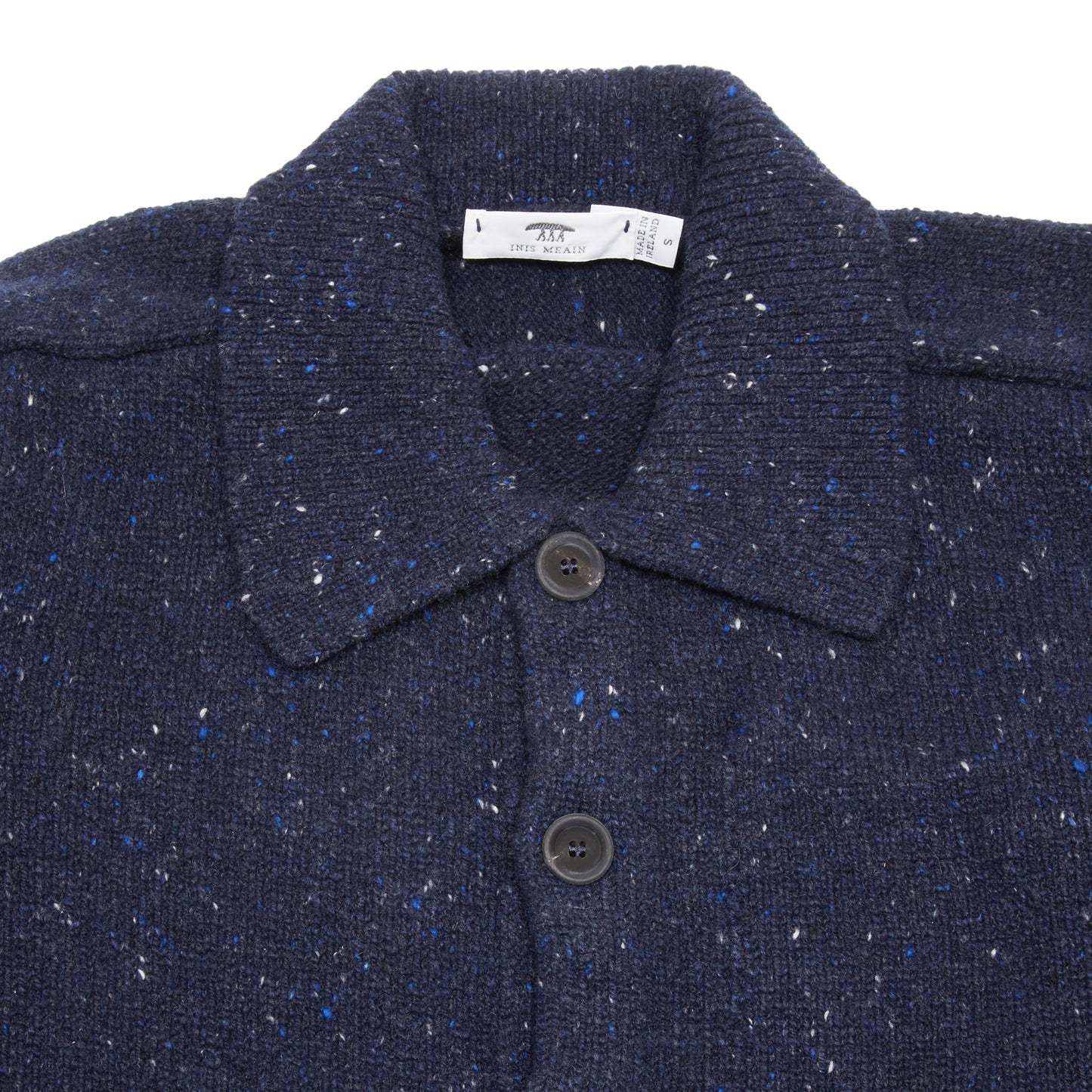 Inis Meáin Cashmere/Merino Carpenter Jacket in Navy Fleck