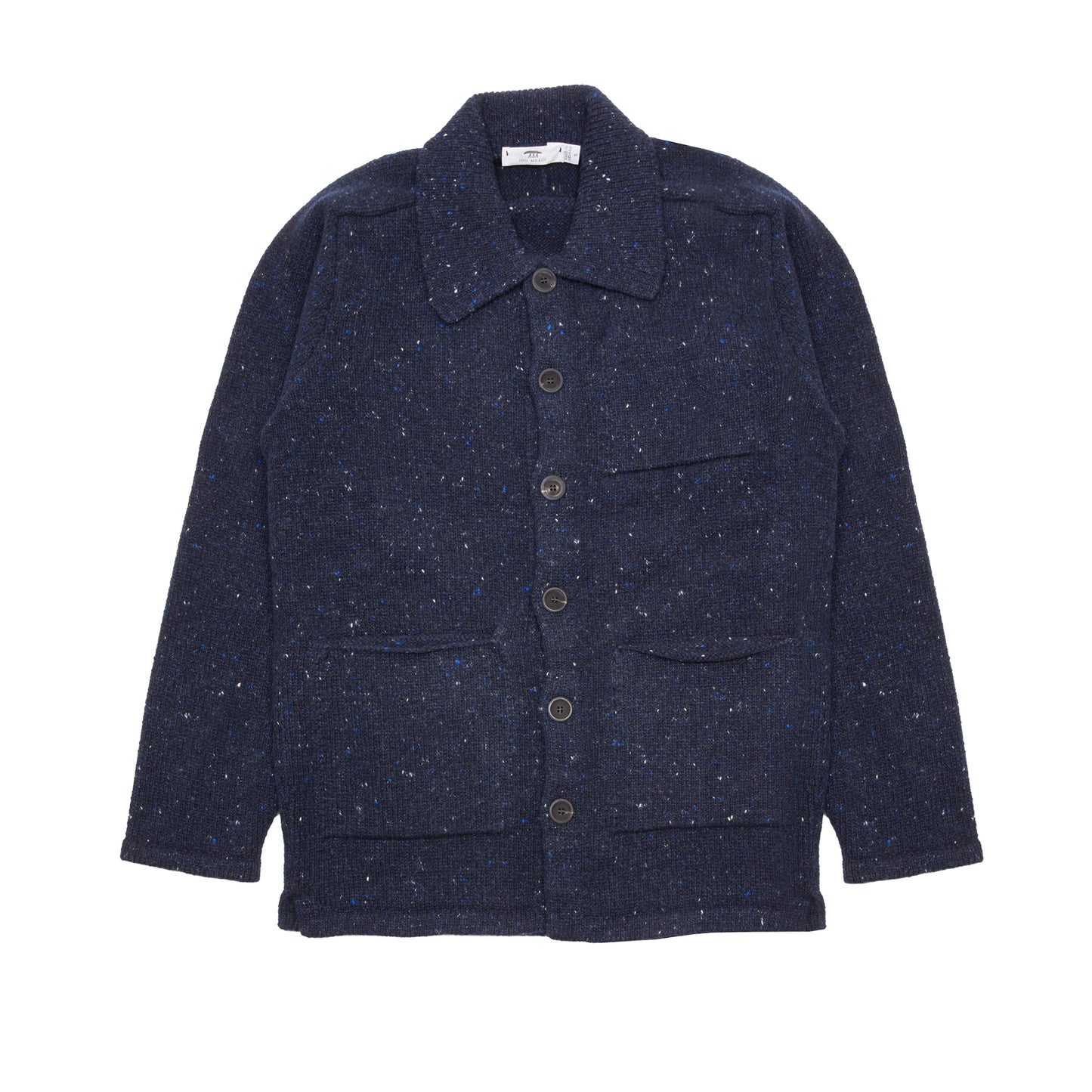 Inis Meáin Cashmere/Merino Carpenter Jacket in Navy Fleck