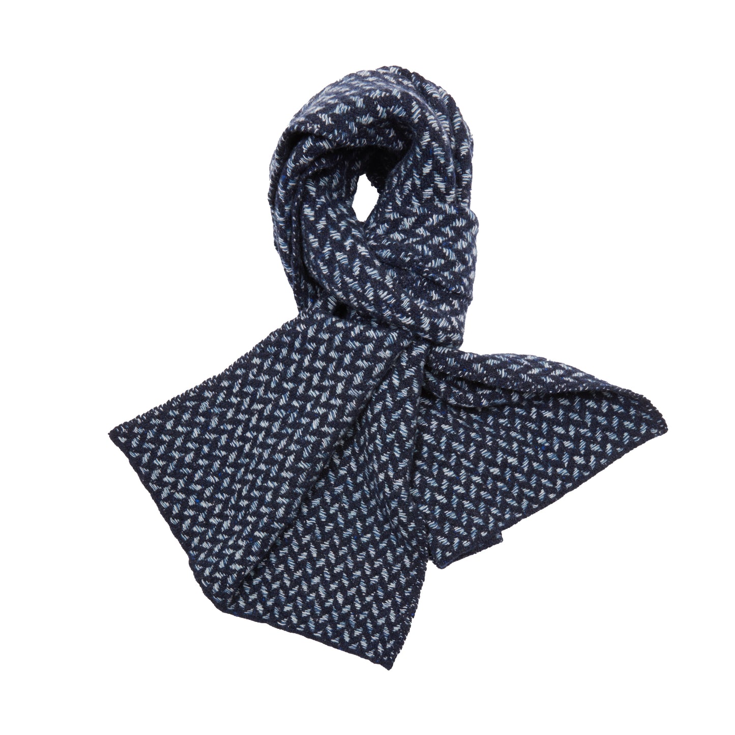 Inis Meáin Fíodóir Cashmere/Merino Scarf in Navy/Blue